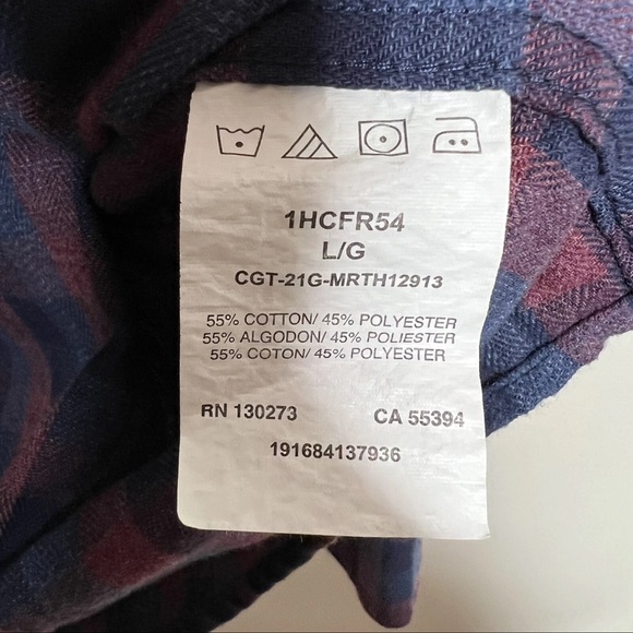 Lee Womens Button Down Shirt Size Large Blue Red Plaid Oversized Casual - Picture 3 of 5